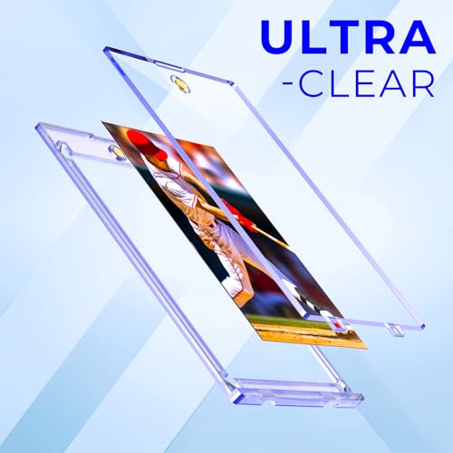 200 Pack Slim Magnetic Card Holders - One Touch Transparent Protectors