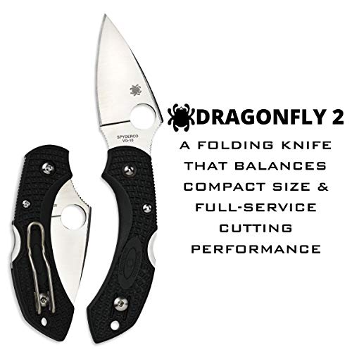 Spyderco Dragonfly 2 Lightweight Folding Pocket Knife 2.2" Black FRN Handle