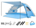Purebox Sky Blue Beach Tent Sun Shelter with Canopy UPF50+ for 3-5 People