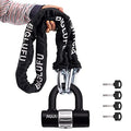 BIGLUFU 5ft Heavy Duty Motorcycle Chain Lock with U Lock and Keys - Silver