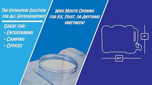 2 Gallon BPA Free Refrigerator Water Bottle with Spigot & Handle