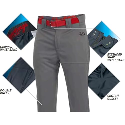 Men's Baseball Pants - Launch Series Knicker Fit, Solid Color, Medium Grey