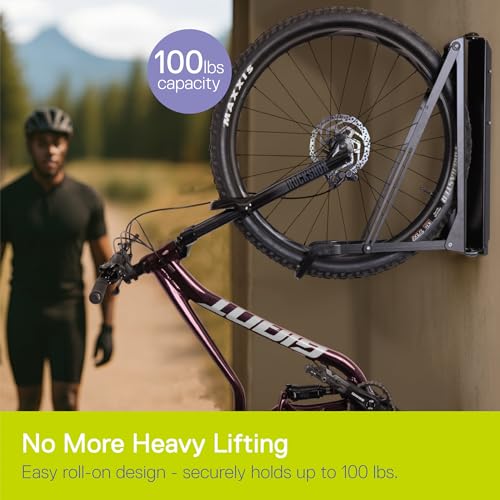 Black Pivot Bike Storage Rack Wall Mount by Delta - Swivels 150° for Indoor Bike Organization