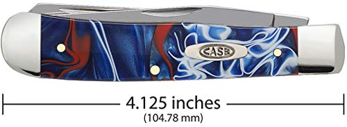 Pocket Knife Case with Patriot Kirinite Handle and Stainless Steel Blades - 4 1/8 Inch Closed