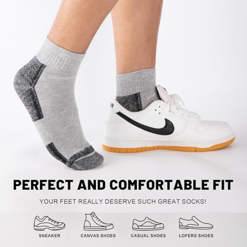 Men's Athletic Ankle Socks 6 Pack Moisture Wicking Cushion Comfort
