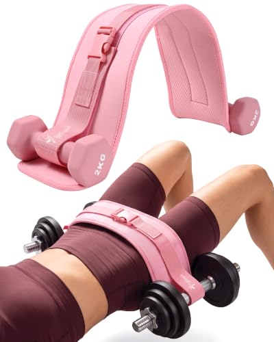 Pink Hip Thrust Belt for Glute Workout Leather Support Belt