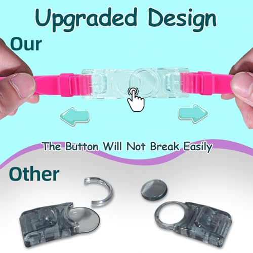 Kids Swim Goggles Anti-Fog UV Wide View 2-Pack Pink Purple & Green Purple
