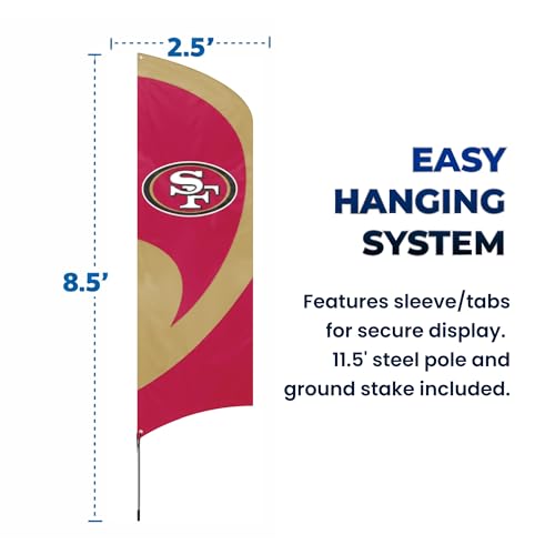 Party Animal Chicago Bears Tall Team Flag - Weather-Resistant Yard Decor
