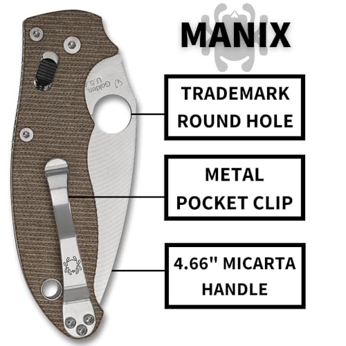 Spyderco Manix 2 Folding Pocket Knife CPM Cru-Wear Brown Canvas Micarta