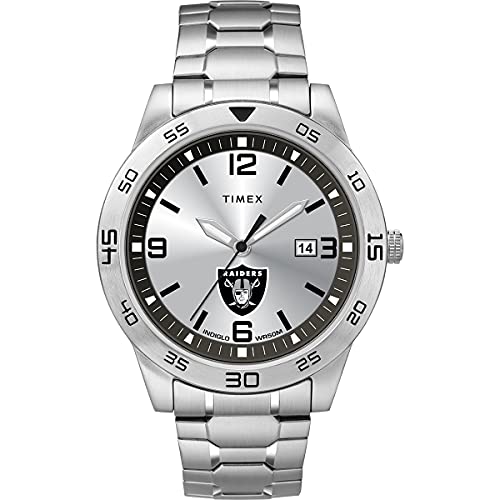 Timex Tribute Men's Citation 42mm Quartz Watch with Stainless Steel Strap - Las Vegas Raiders Edition