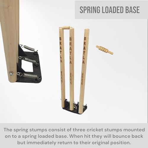 Cricket Spring Return Stumps with Metal Base for Multi-Surface Play