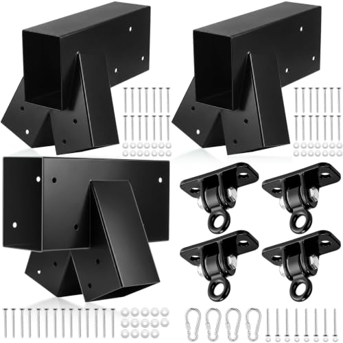 Duraaamo Heavy Duty Swing Set Bracket Kit Black - DIY Backyard Playground Hardware