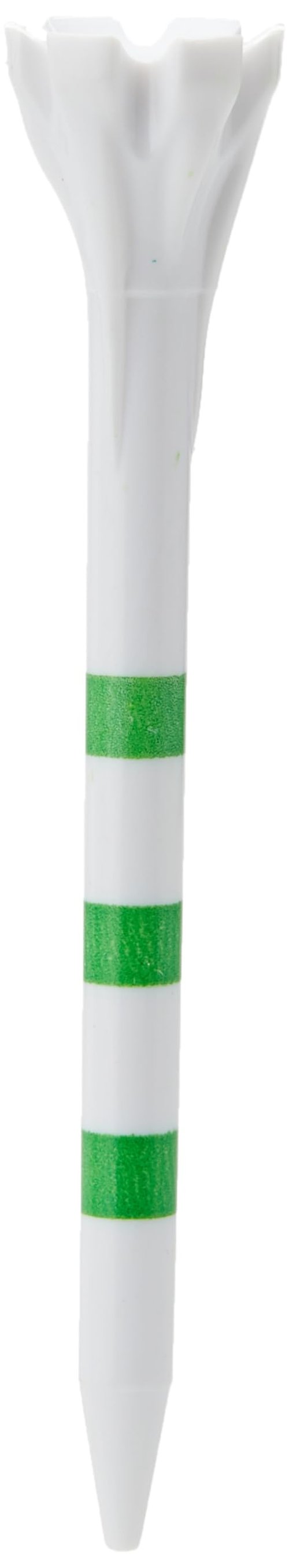2-3/4" Champ FlyTee My Hite Golf Tees White/Green Stripe Golf Tee, 100 Count