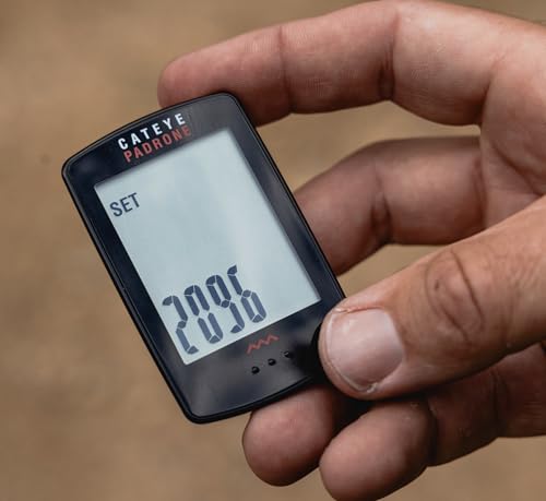 CATEYE Padrone Wireless Bike Computer – Large Screen, Easy‑to‑Read Non‑GPS Cyclocomputer, Wireless Speed Tracker for Road, MTB & Gravel Bikes, No‑Charging Sensor‑Based Unit, Long Battery Life