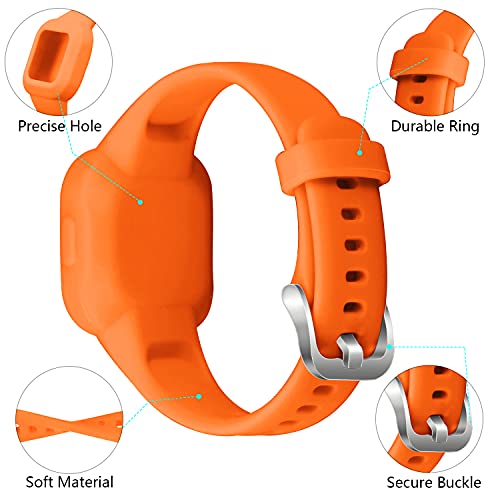 Vanet 4 Pack Silicone Garmin Vivofit Jr 3 Replacement Watch Bands - Black, Navy, Red, Orange
