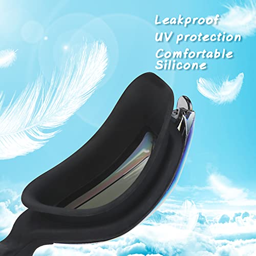 Kids Swim Goggles UV Protection Anti-Fog No Leaking 4 Pack - Black, Purple, Electroplated Variations