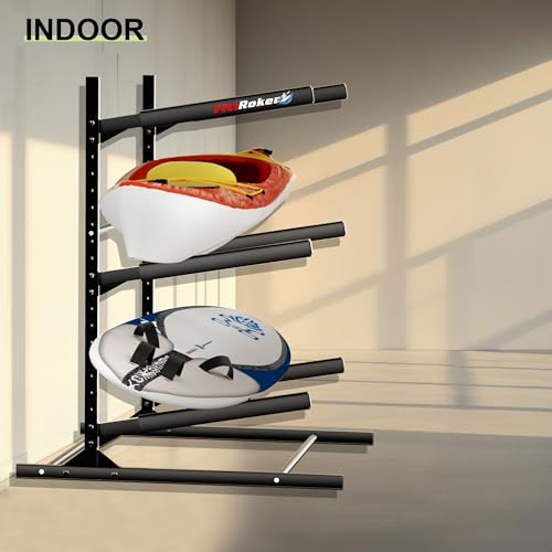 3-Tier Kayak Storage Rack Garage Stand Supports 300 lbs Black Steel