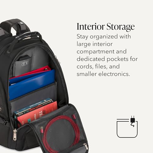SwissGear 1900 ScanSmart Laptop Backpack 17-Inch Fits 18.5-Inch, TSA-Friendly, RFID Protection, Black, 31L