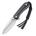 Fixed Blade Camping Knife with Leather Sheath and Paracord Lanyard - Outdoor Survival Knife