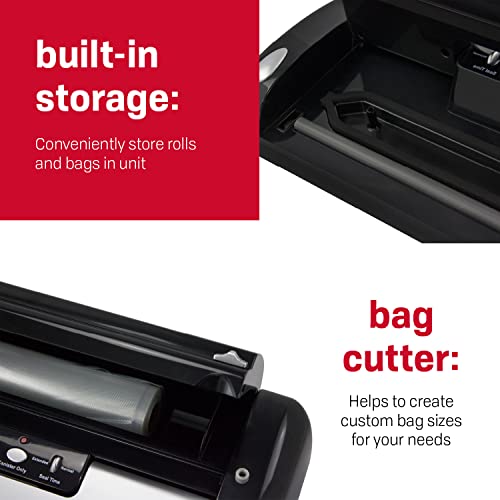 NESCO VS-02 Food Vacuum Sealer Starter Kit with Automatic Shut-Off & Bags