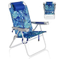Sunnyfeel Tall Folding Beach Chair for Adults - Green, High Back & Adjustable Recline