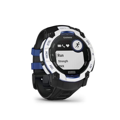 Outdoor Rugged GPS Smartwatch 50mm Solar with Flashlight - Whitestone & Bolt Blue