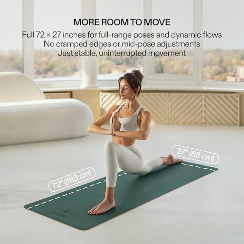 Dark Green Premium Yoga Mat 4mm Non-Slip PU & Natural Rubber for Yoga & Pilates