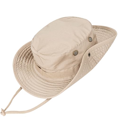 Sun Bucket Hat UPF 50+ Foldable UV Protection for Men Women - Khaki 1 Pack