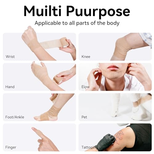 Self Adhesive Bandage Wrap Skin Color 2 Inch 32 Rolls - Medical & Vet Tape