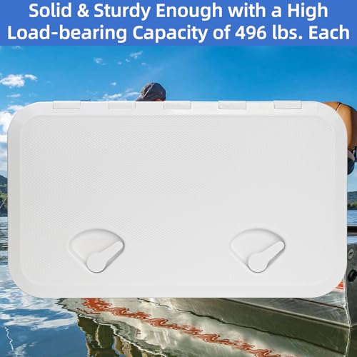 White Marine Boat Hatch Cover Deck Access Lid 24x14 Inches - CLLOMAGY