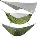 Camping Hammock with Mosquito Net, Underquilt & Rain Fly Tarp - Green