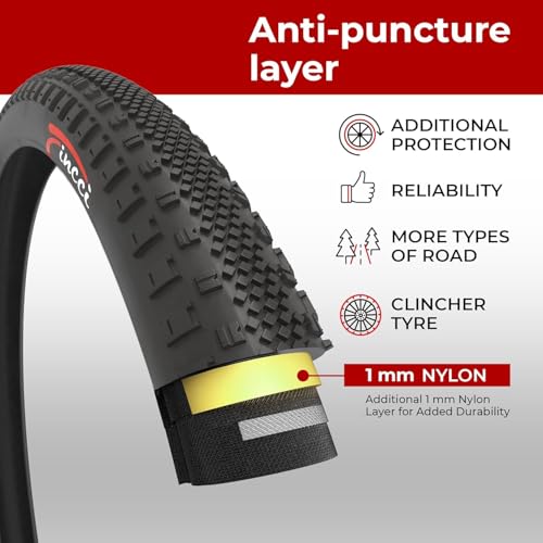 700x38c Gravel Bike Tire & Schrader Tube Set - Foldable, Puncture-Resistant, with Schrader Tubes