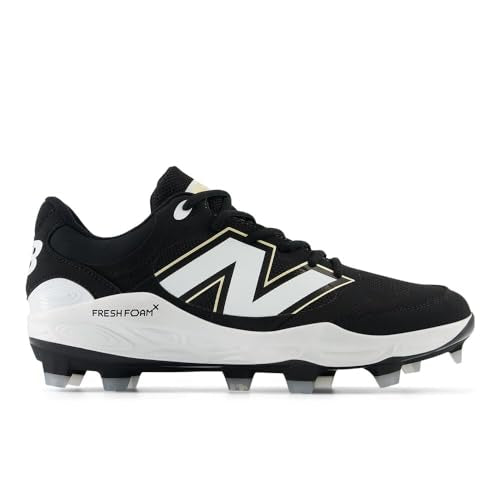New Balance Men's Fresh Foam 3000 V7 Molded Baseball Shoes - Black/White, Size 10.5