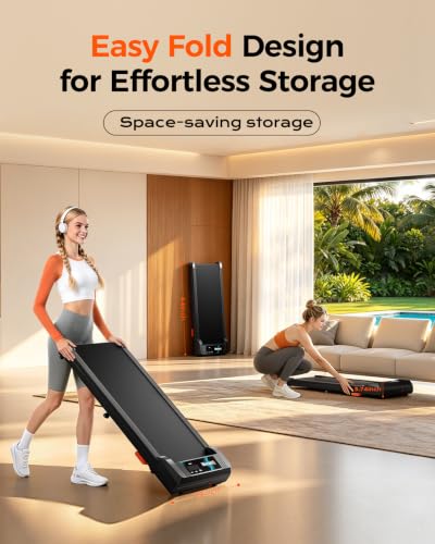 YUEJIQI Black Incline Walking Pad for Under Desk, Home & Office Treadmill with Remote