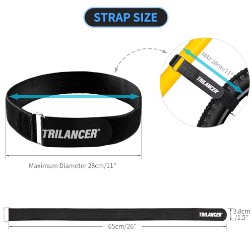 8-Pack Bike Rack Straps - 26'' Stabilizer Straps for Bicycle Wheels - Black, Trilancer