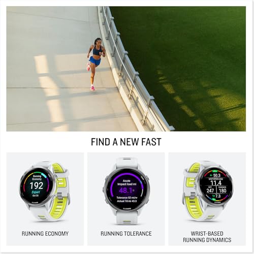 Garmin Forerunner 970 GPS Running Watch - Titanium 47mm, Whitestone & Amp Yellow
