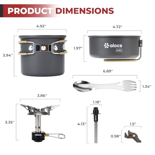 Camping Cookware Set with Non-Stick Pots and 3200W Portable Stove