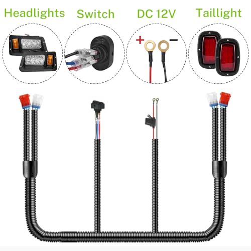 Yamaha Golf Cart LED Headlights & Tail Lights Kit G14 G16 G19 G22
