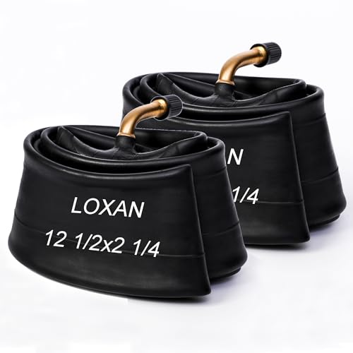 12.5x2.25 Bicycle Inner Tube for 12 and 12.5 Inch Electric Scooters - Angled Valve, 2 Pack