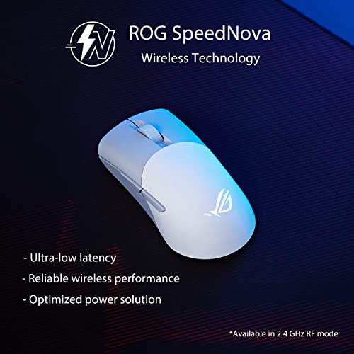 ASUS ROG Keris Wireless AimPoint Gaming Mouse White 75g Tri-Mode, 42K DPI