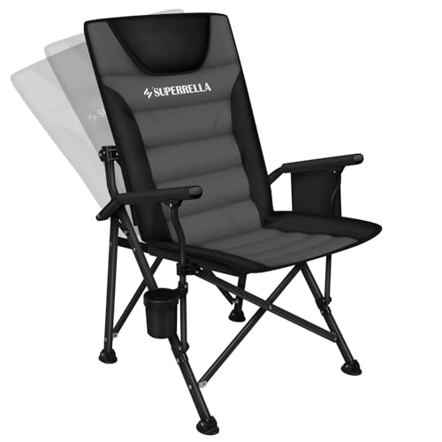 Superrella Portable Camping Chair with Movable Backrest & Padded Seat