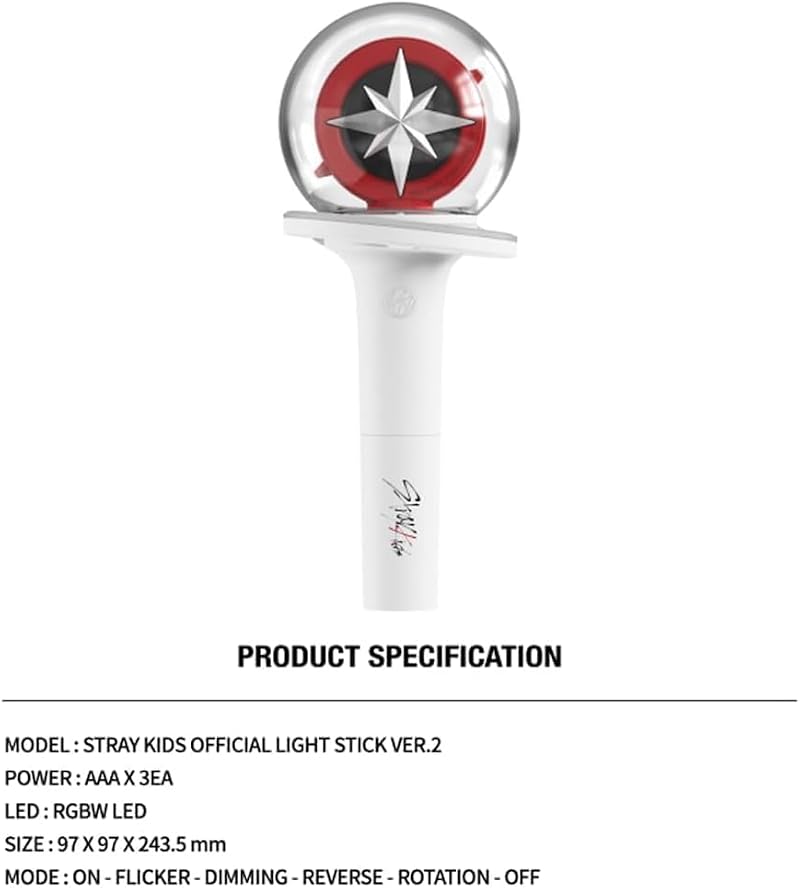 Niaycouky Straykids Lightstick Ver2 with Bluetooth, Merch Bracelets & 55 Photocards