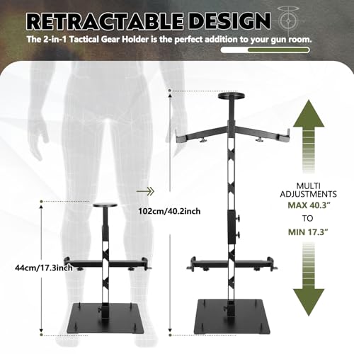 Pridefend Heavy Duty Steel Tactical Gear Stand - Holds Up to 100 lbs, Adjustable Display Rack for Police and Military Gear