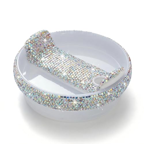Colorful 40oz Tumbler Lid Replacement with Rhinestones for Stanley Quencher 2.0 - ZA-40oz Upgrade