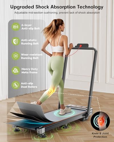 Foldable Walking Pad Treadmill with 12% Incline, 3.5HP Low Noise, Handle Bar, Silver