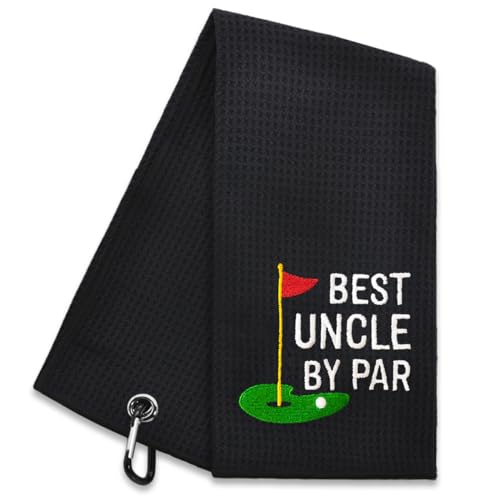 Golf Towels Microfiber Embroidered Uncle Retirement Gift Black 7