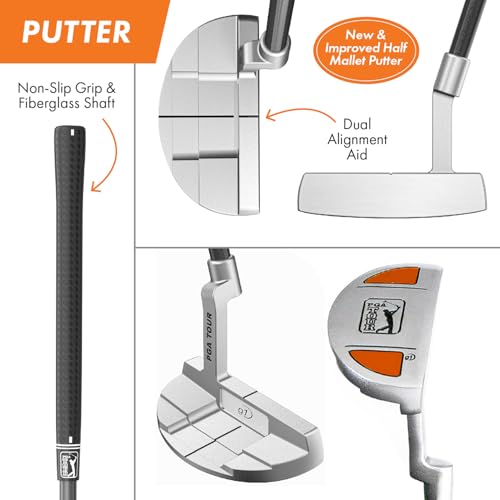 Official PGA TOUR Junior Golf Club Set for Ages 12-17, 10-Piece Right-Handed Package