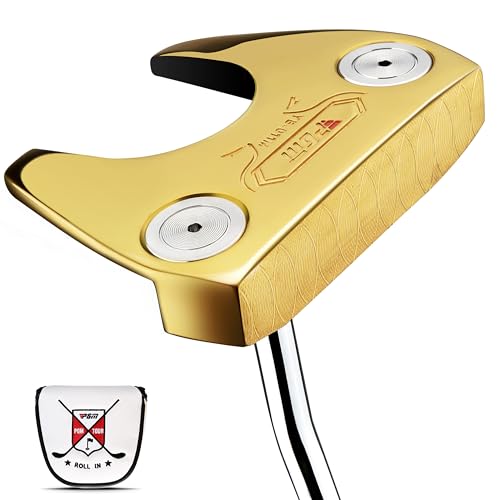 PGM TUG024 Gold 35-Inch CNC Milled Low-CG Golf Putter with Oversized Grip and Alignment Line