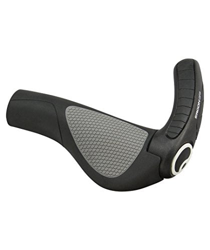 Ergon GP3-L Large Black/Gray Bicycle Handlebar Grips - Lightweight, Carbon Compatible