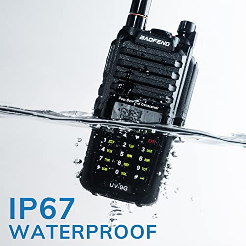 BAOFENG UV-9G GMRS Handheld Radio Waterproof Walkie Talkies 2 Pack + 15.5-Inch Antenna Cable